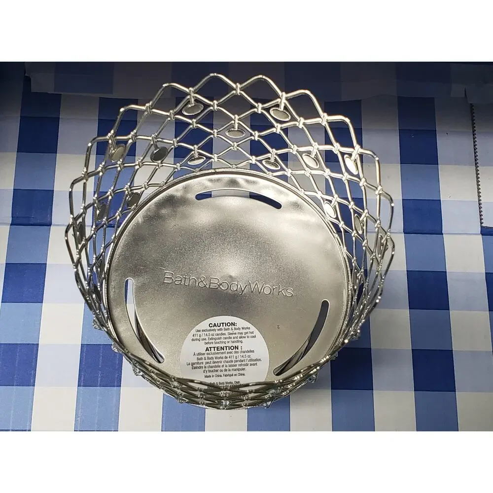 BBW Silver Wired Gems Large 3 Wick Candle Holder